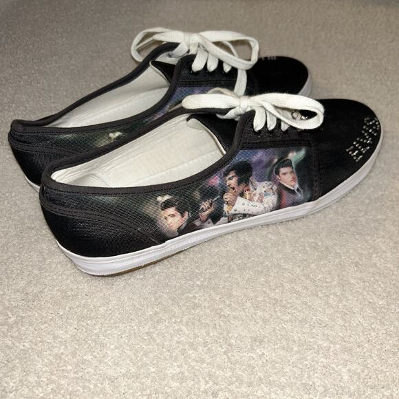 Vintage Bradford Exchage 1990 Elvis Presley Canvas Sneaker Shoes - Picture 2 of 8
